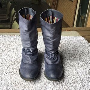 Felmini Gray Blue Calf Height Leather Boots size 39